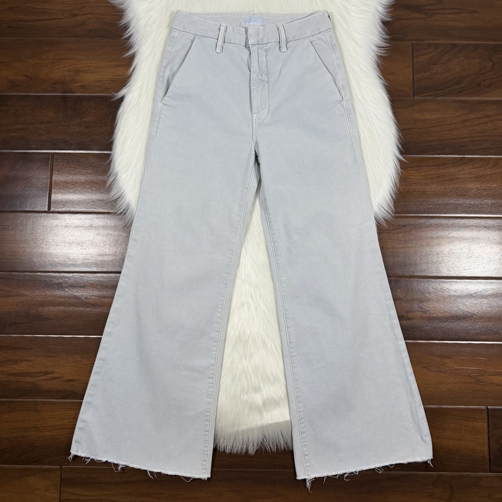 Mother Women's Size 24 Chalk It Up The Roller Crop Prep Fray Denim Jeans